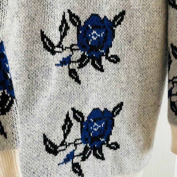 Womens Floral Open Front Hooded Cardigan Sweater Size M/L - Picture 7 of 7